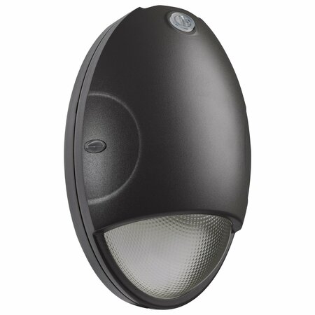 NUVO Oval Small Emergency Wall Pack, LED, CCT Selectable, Photocell, Black Finish 65/881